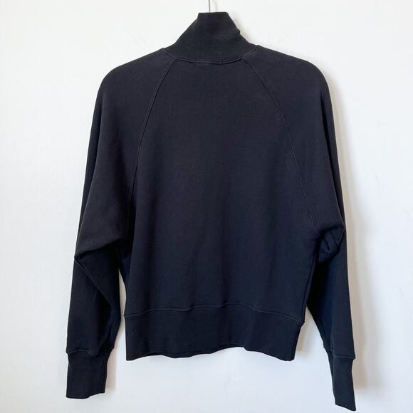 Marissa Webb So Uptight Funnel Neck Zip Sweatshirt Black XS Minimalist Neutral - Picture 7 of 14